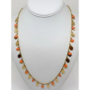 J. Crew Gold & Orange Cha Cha Necklace